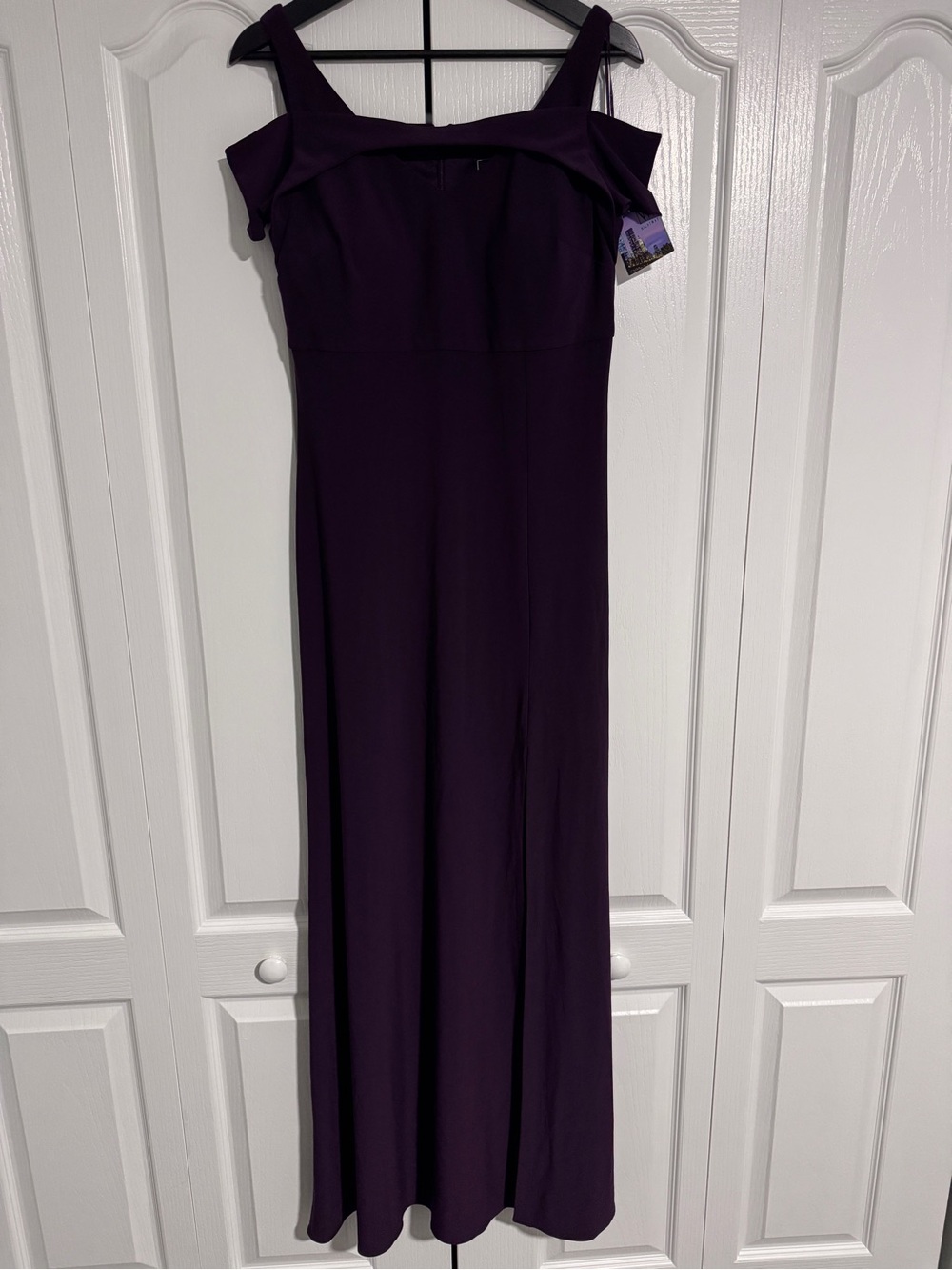 NWT Nightway Plum Off Shoulder Maxi Gown Size 10 Formal Evening Dress